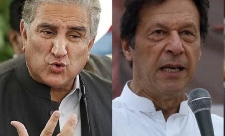 former pti chairman imran khan and vice chairman shah mahmood qureshi photo file