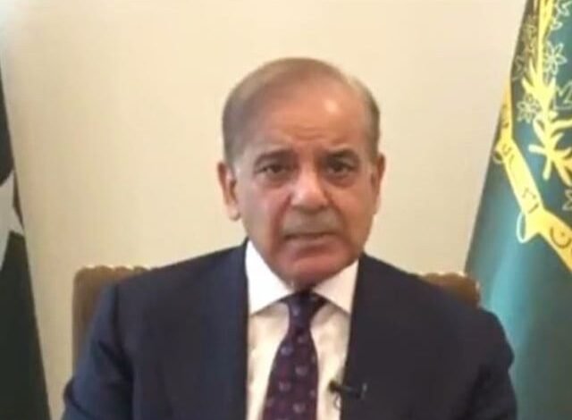 prime minister shehbaz sharif addressing the palestinian issue during a televised address on may 30 2024 screengrab