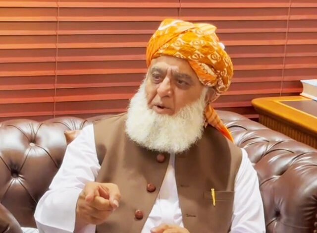 jui f chief maulana fazlur rehman appearing for an interview with a private digital media platform on friday screengrab