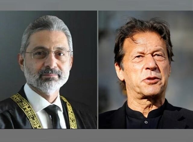 cjp qazi faez isa and pti founder imran khan photo file