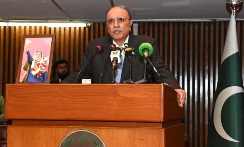 president asif ali zardari addressing a joint session of parliament on april 18 2024 in islamabad photo x naofpakistan