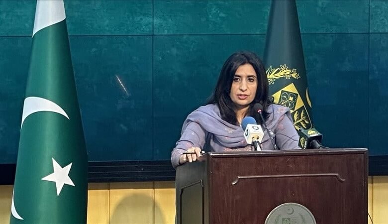 foreign office spokesperson mumtaz zahra baloch speaks during the weekly briefing in islamabad november 02 2023 photo anadolu agency