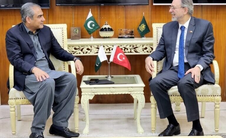 interior minister mohsin naqvi met with turkish ambassador dr mehmet pacaci at the ministry of interior photo app