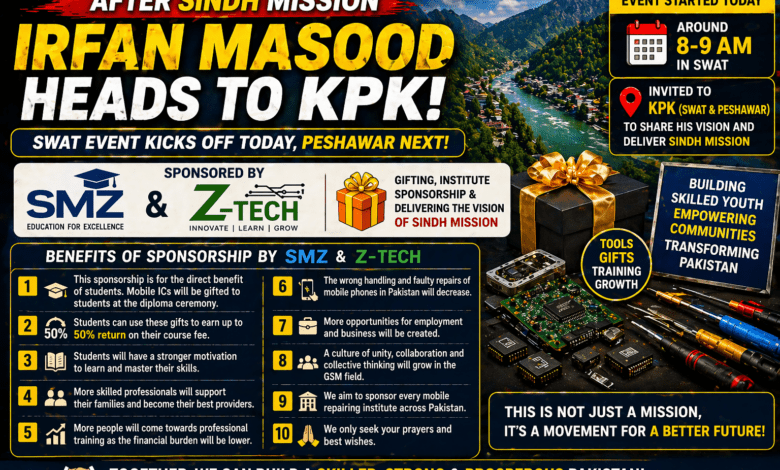 After Sindh Mission, Irfan Masood Expands to KPK Swat Event Begins with Student-Focused Sponsorships